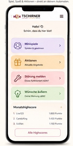 Kundenbereich am Smartphone